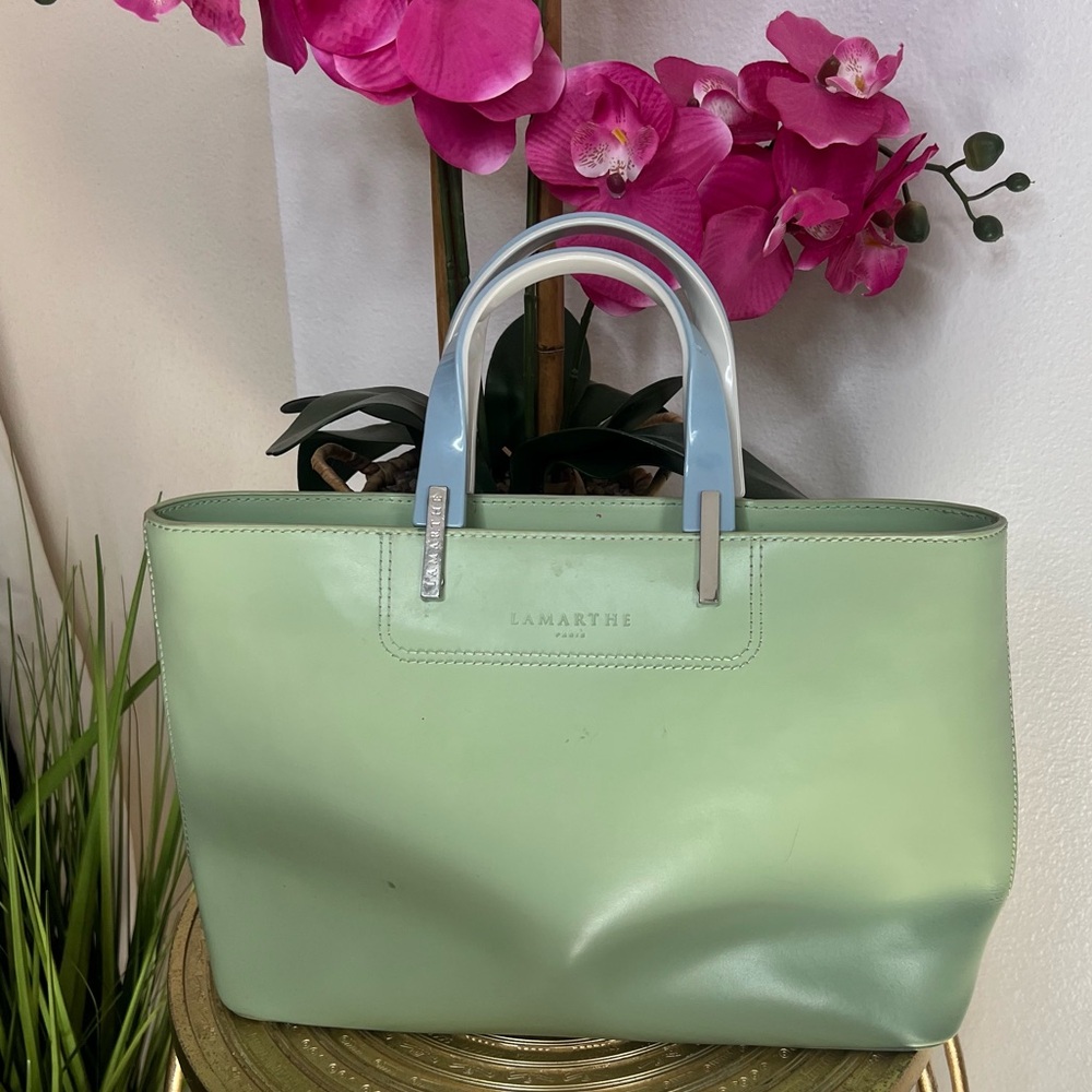 LAMARTHE Paris Lime Leather Tote